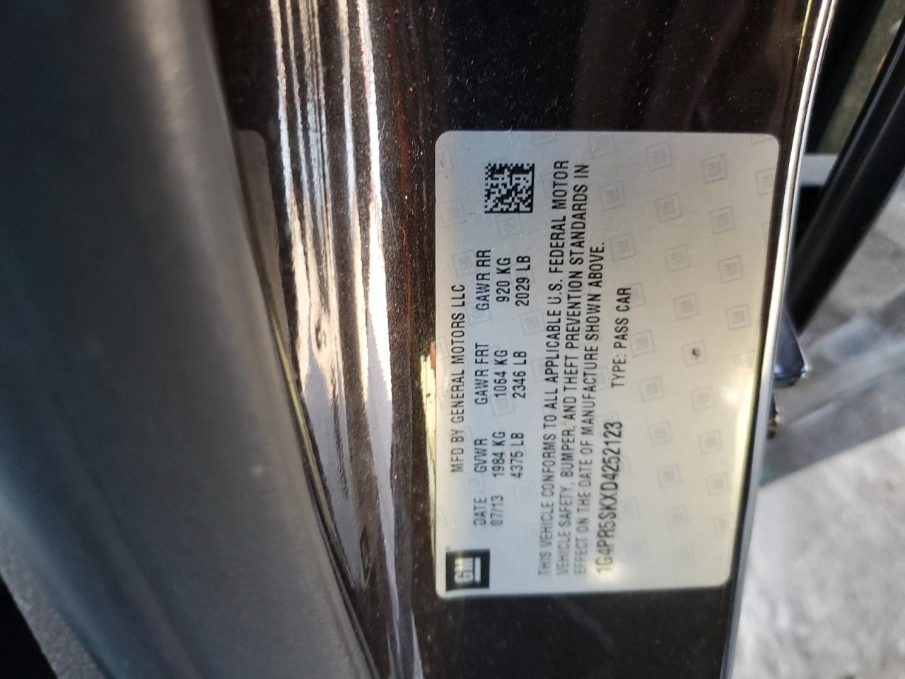 2013 Buick Verano VIN 1G4PR5SKXD4252123 Copart auction photo, front end damage thumbnail 14