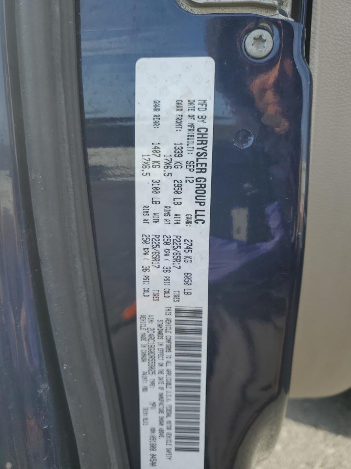 2013 Chrysler Town & Country VIN 2C4RC1BG0DR559025 Copart auction photo, rear end / front end damage thumbnail 15