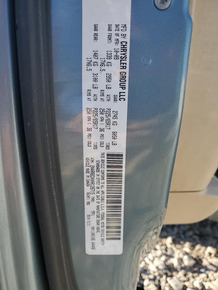 2010 Chrysler Town & Country VIN 2A4RR6DXXAR126715 Copart auction photo, top/roof / front end damage thumbnail 13
