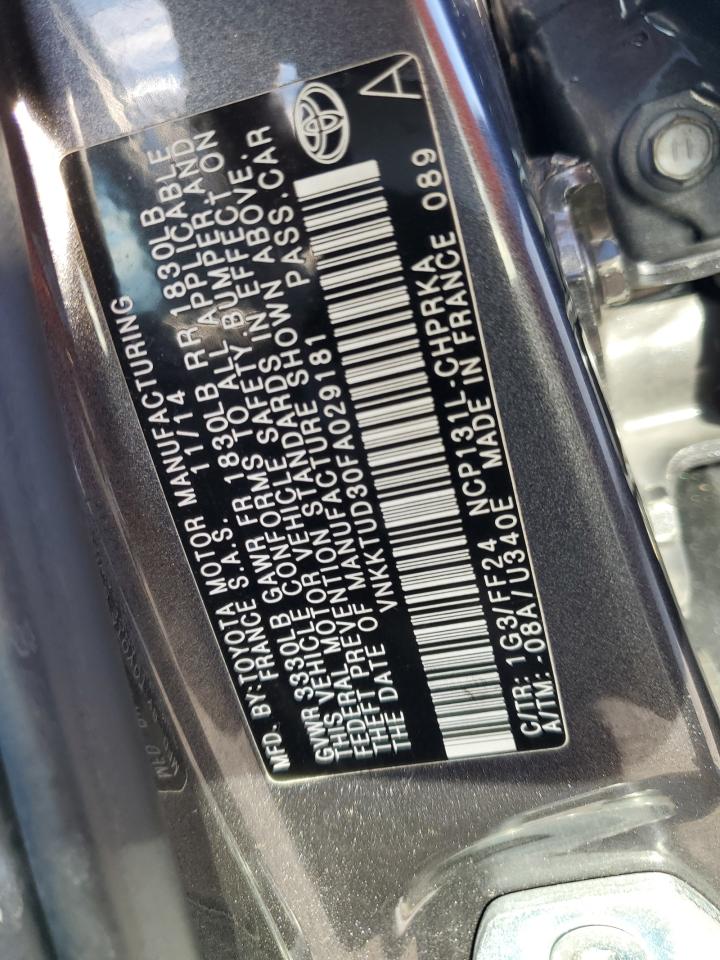 2015 Toyota Yaris VIN VNKKTUD30FA029181 Copart auction photo, water/flood damage thumbnail 13