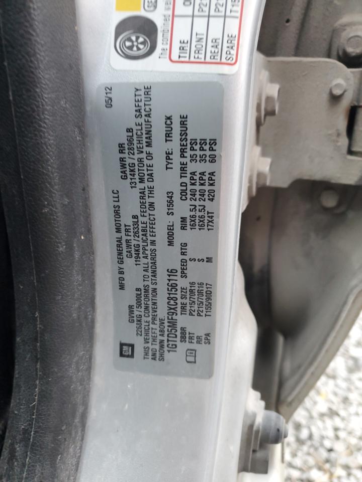 2012 GMC Canyon VIN 1GTD5MF9XC8156116 Copart auction photo, all over damage thumbnail 12