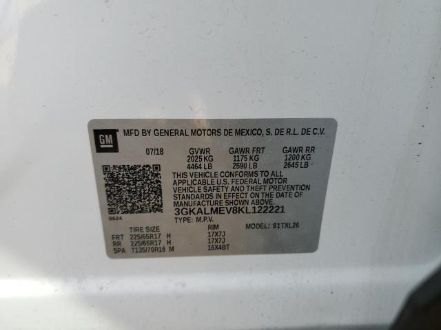 2019 GMC Terrain VIN 3GKALMEV8KL122221 Copart auction photo, hail damage thumbnail 12
