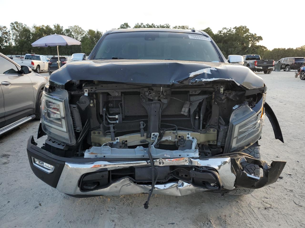 2021 Nissan Titan VIN 1N6AA1ED4MN500896 Copart auction photo, front end / side damage thumbnail 5