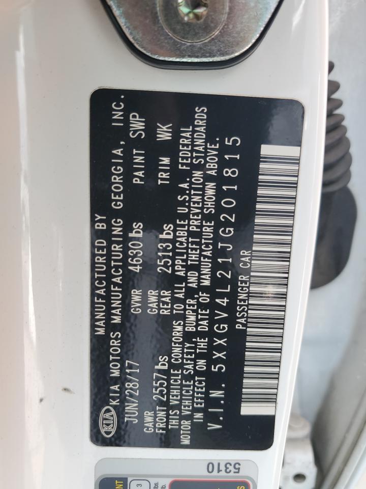 2018 KIA Optima VIN 5XXGV4L21JG201815 Copart auction photo, front end damage thumbnail 12