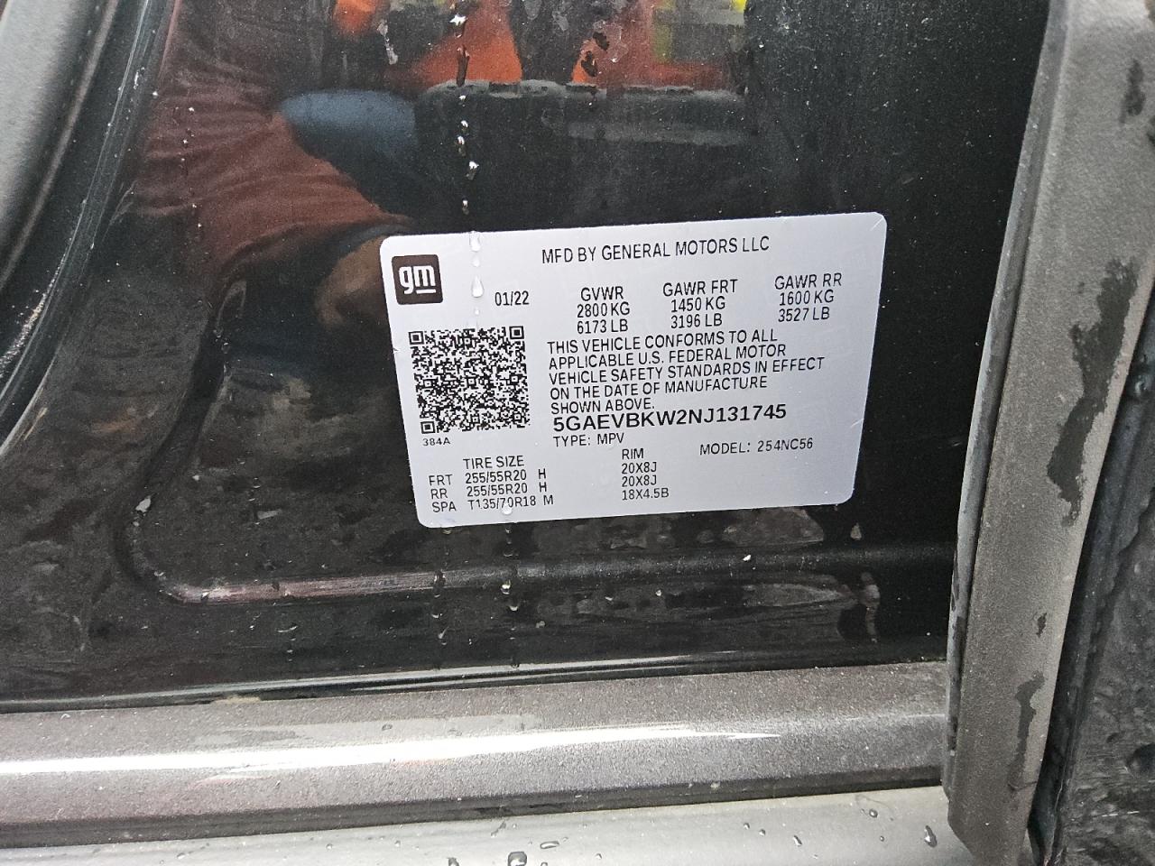 2022 Buick Enclave VIN 5GAEVBKW2NJ131745 Copart auction photo, front end damage thumbnail 13