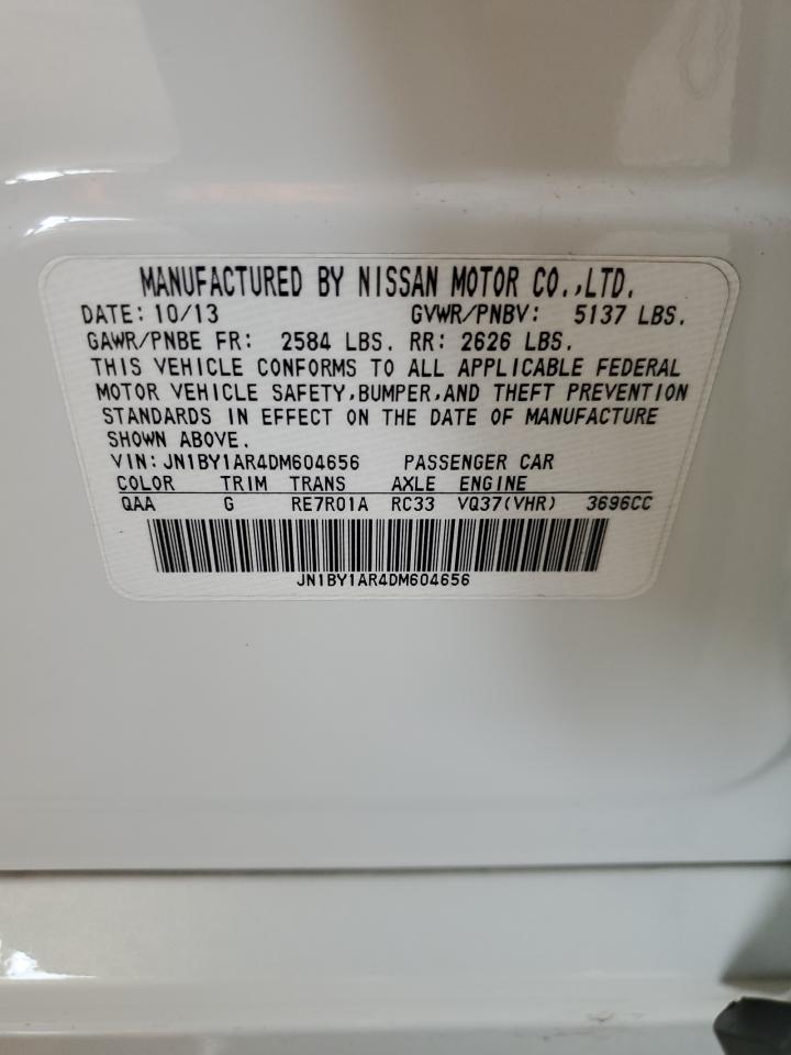 2013 Infiniti M VIN JN1BY1AR4DM604656 Copart auction photo, rear end damage thumbnail 12