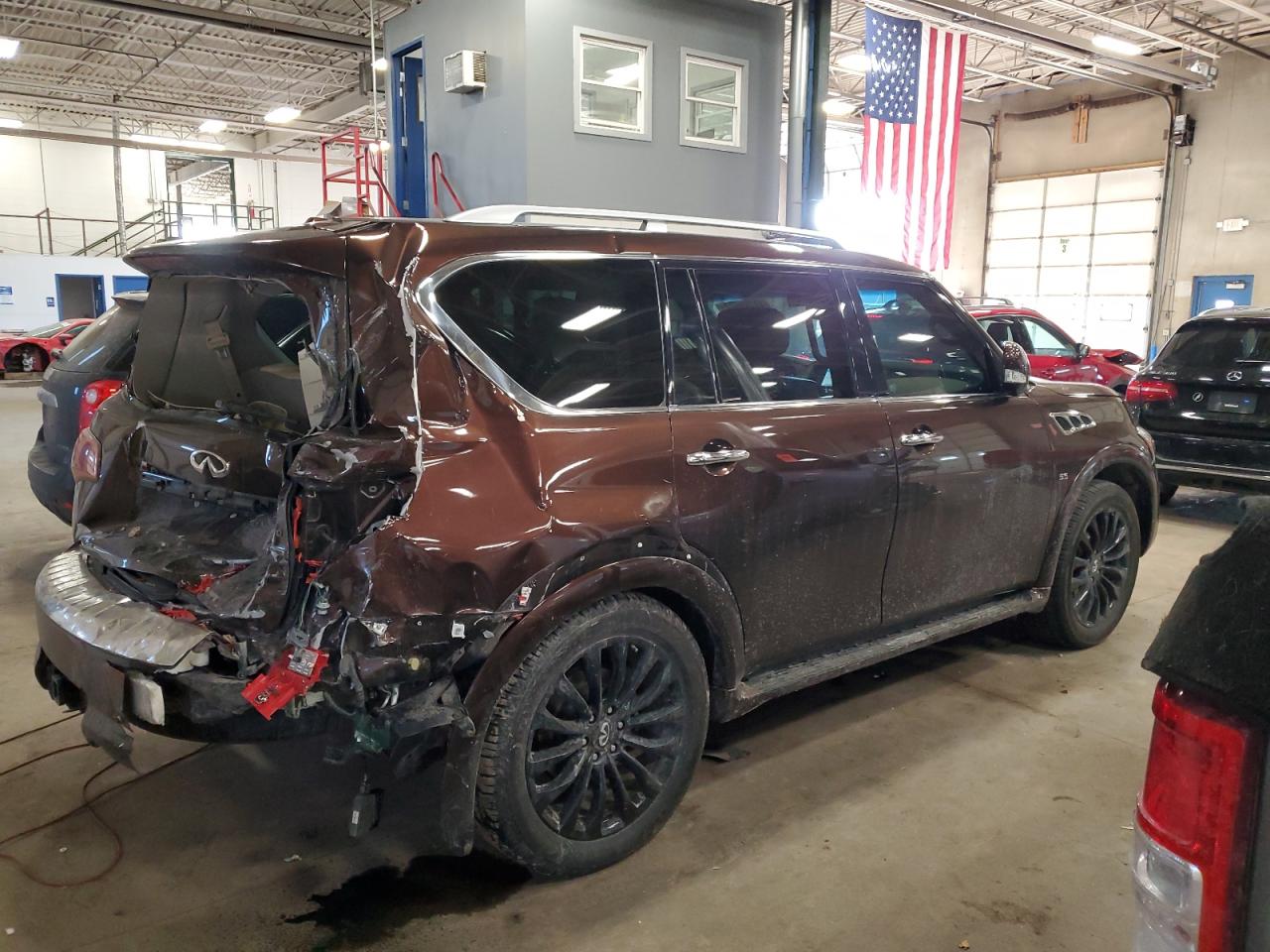 2017 Infiniti QX80 VIN JN8AZ2NE4H9152501 Copart auction photo, rear end damage thumbnail 3