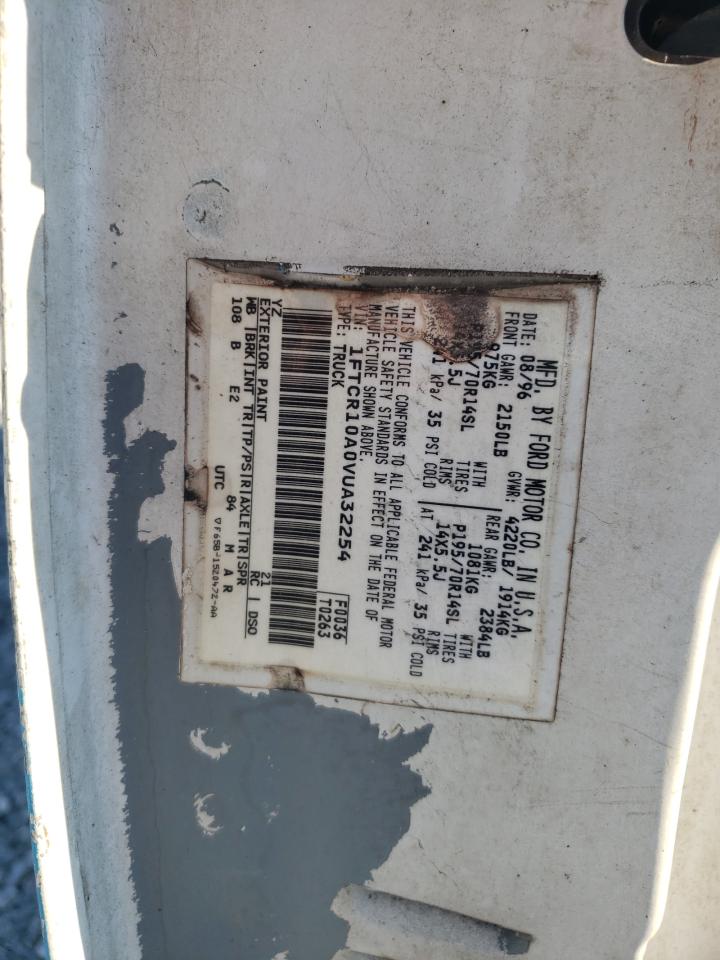 1997 Ford Ranger VIN 1FTCR10A0VUA32254 Copart auction photo, front end damage thumbnail 12