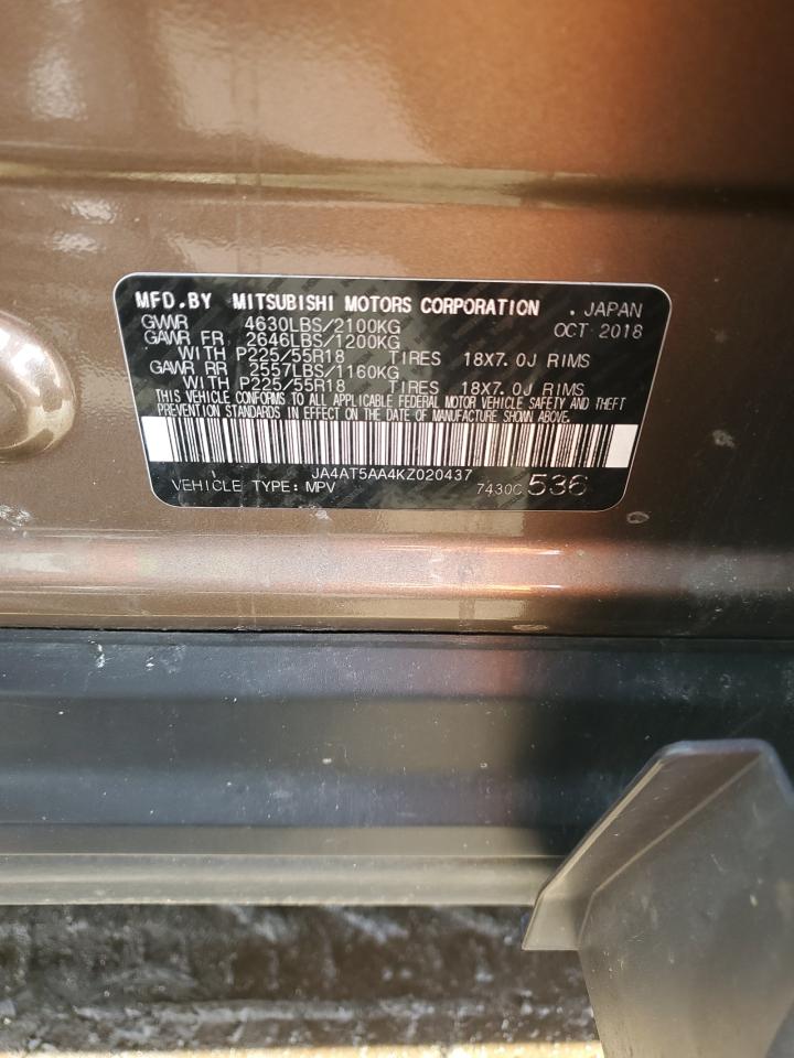 2019 Mitsubishi Eclipse VIN JA4AT5AA4KZ020437 Copart auction photo, all over damage thumbnail 12