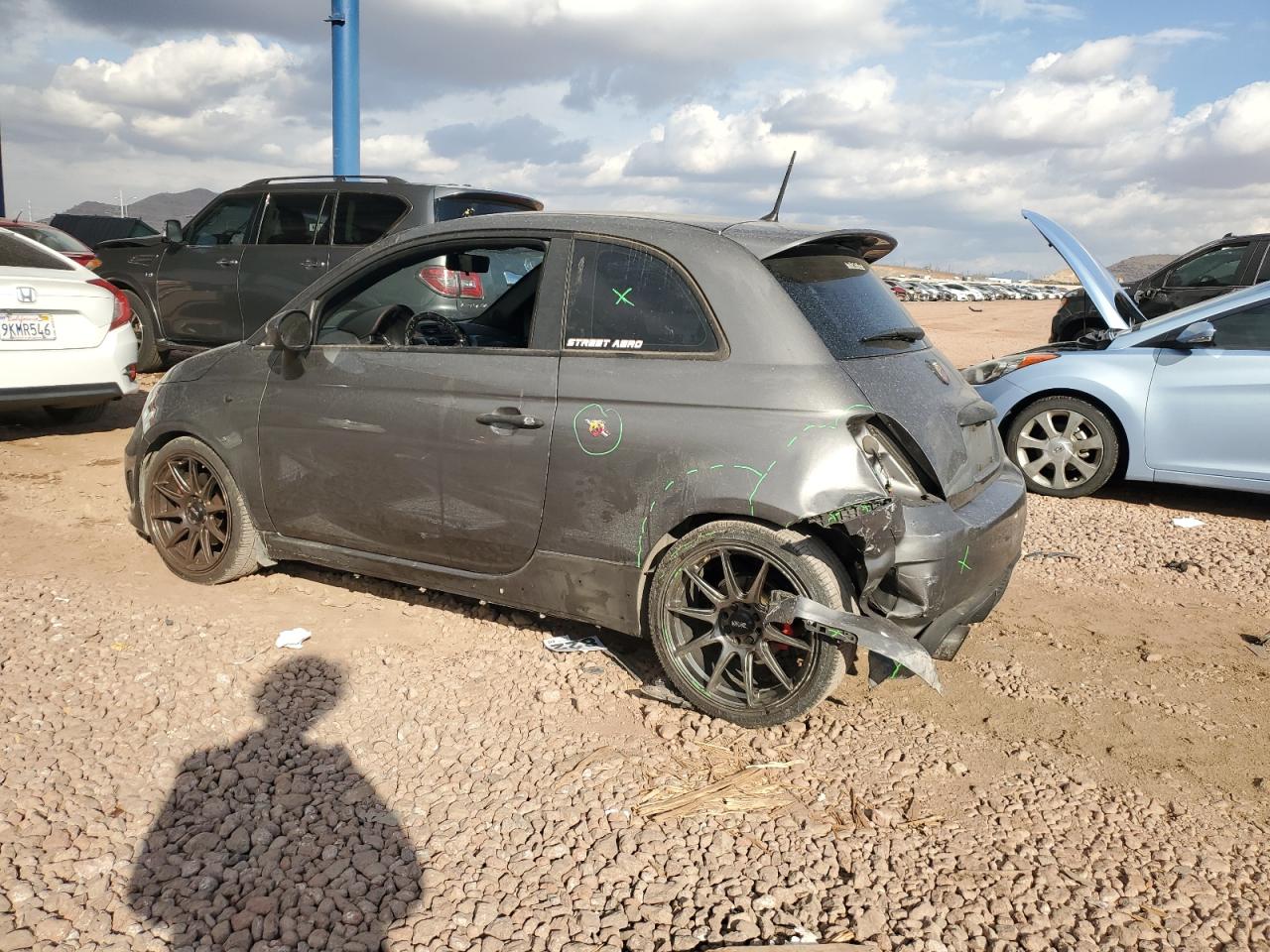 2013 Fiat 500 VIN 3C3CFFFH8DT753221 Copart auction photo, rear end damage thumbnail 2