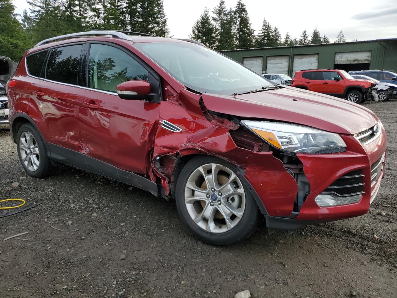 2014 Ford Escape VIN 1FMCU9J95EUA29783 Copart auction photo, side / front end damage thumbnail 4