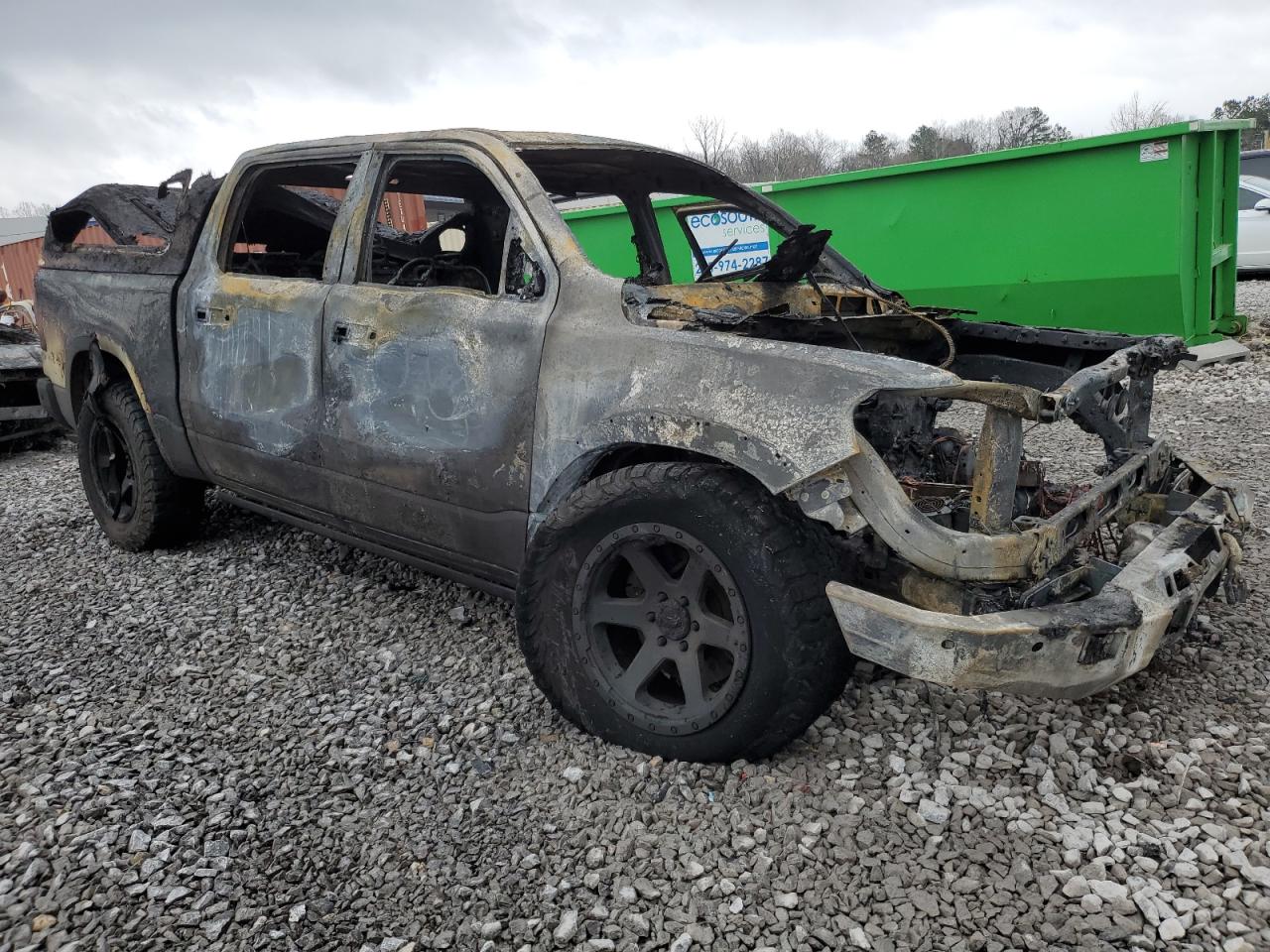2020 RAM 1500 VIN 1C6SRFKM2LN201396 Copart auction photo, burn damage thumbnail 4