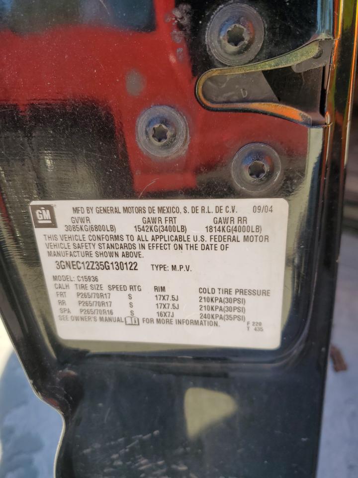 2005 Chevrolet Avalanche VIN 3GNEC12Z35G130122 Copart auction photo, all over damage thumbnail 13