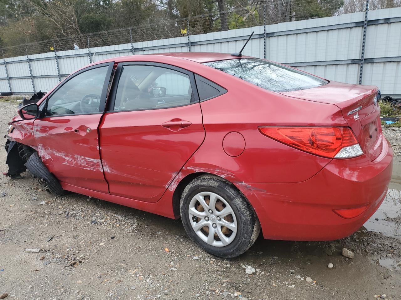 2014 Hyundai Accent VIN KMHCT4AEXEU744805 Copart auction photo, all over / undercarriage damage thumbnail 2