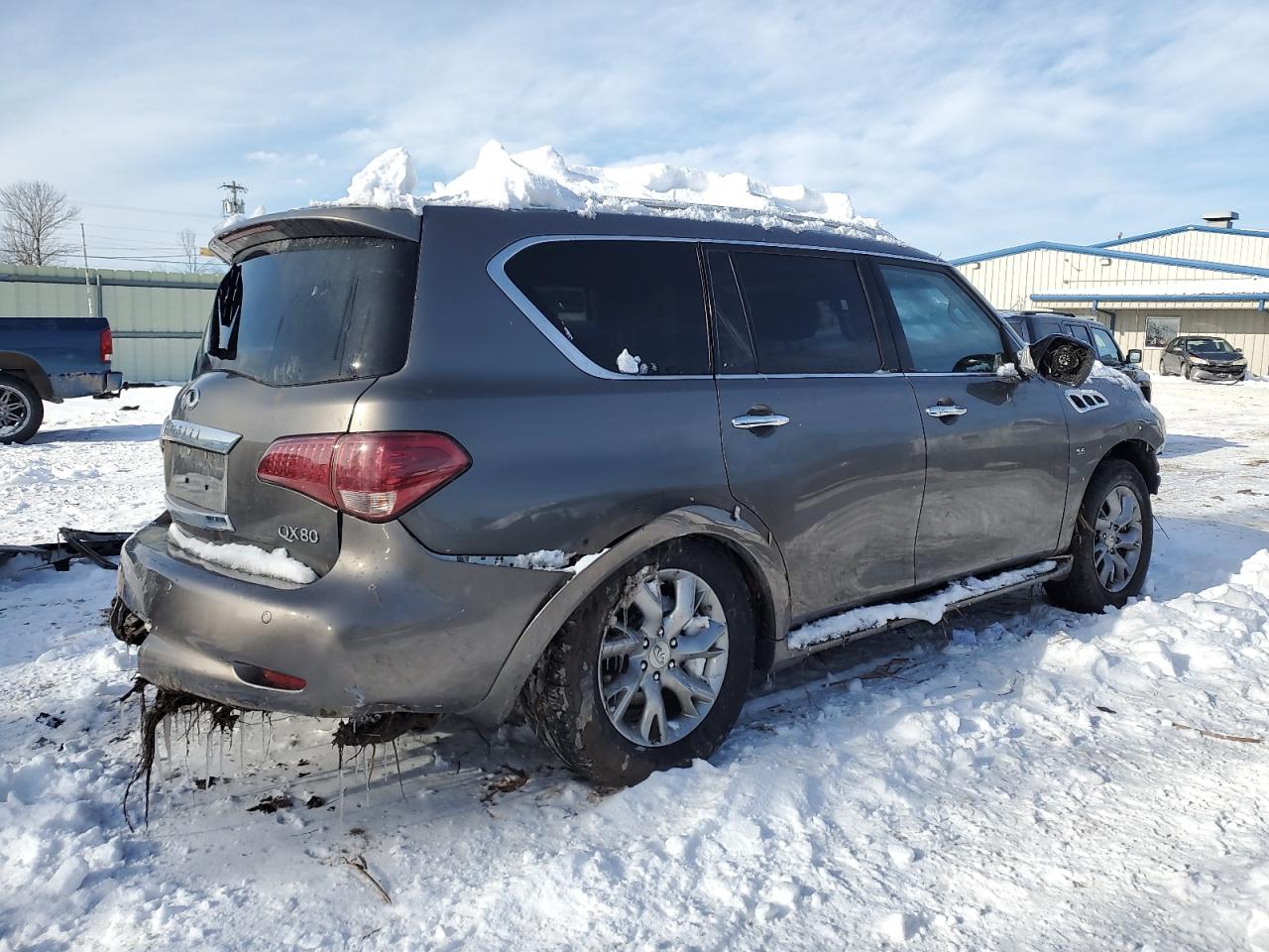 2014 Infiniti QX80 VIN JN8AZ2NE2E9062498 Copart auction photo, all over damage thumbnail 3
