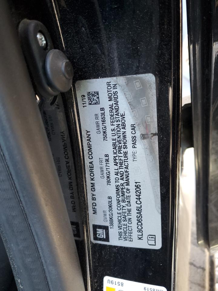 2020 Chevrolet Spark VIN KL8CD6SA6LC442061 Copart auction photo, front end damage thumbnail 12
