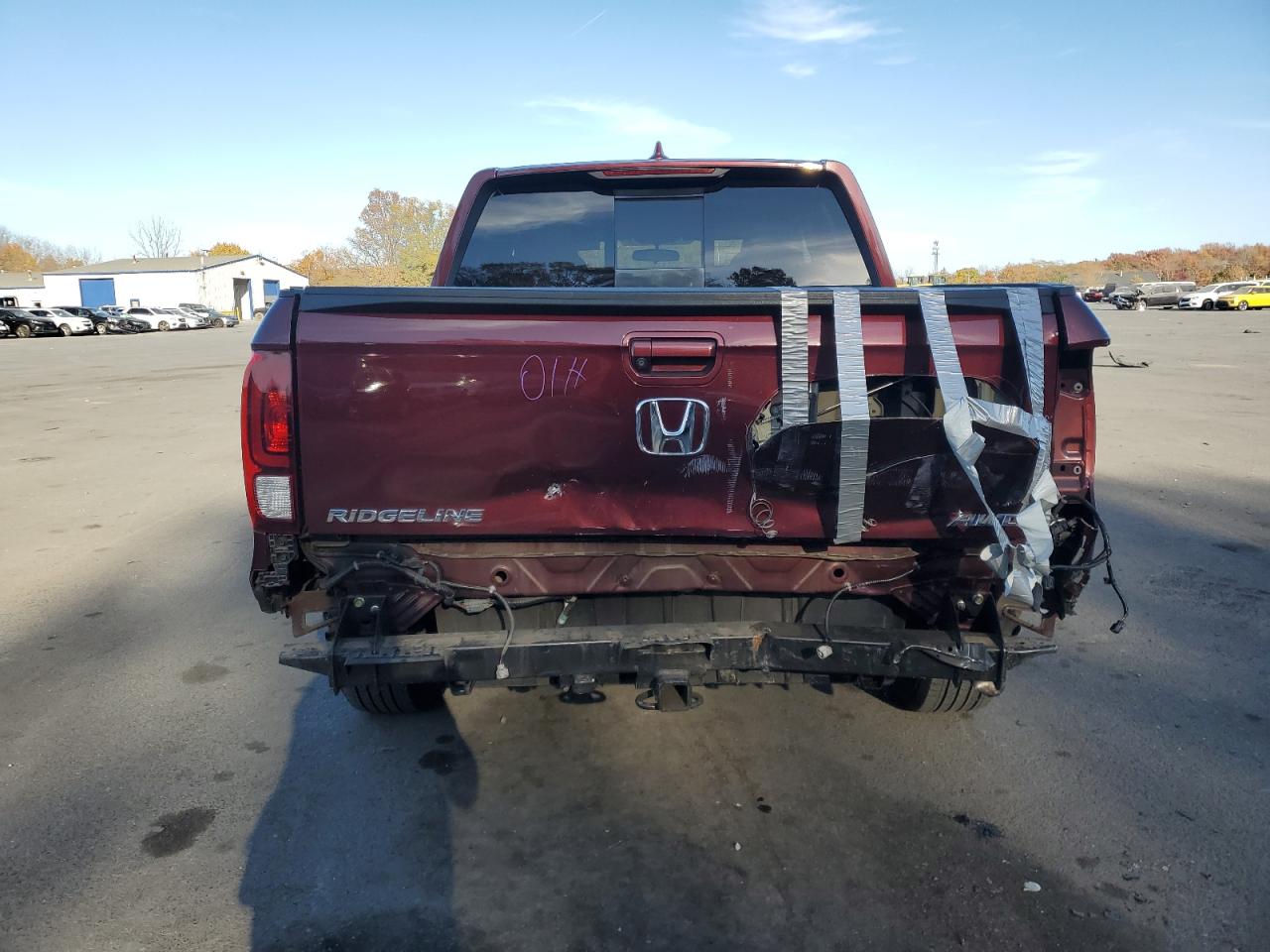 2019 Honda Ridgeline VIN 5FPYK3F52KB008467 Copart auction photo, rear end damage thumbnail 6