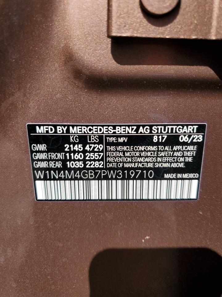 2023 Mercedes-Benz GLB VIN W1N4M4GB7PW319710 Copart auction photo, front end / rear end damage thumbnail 14