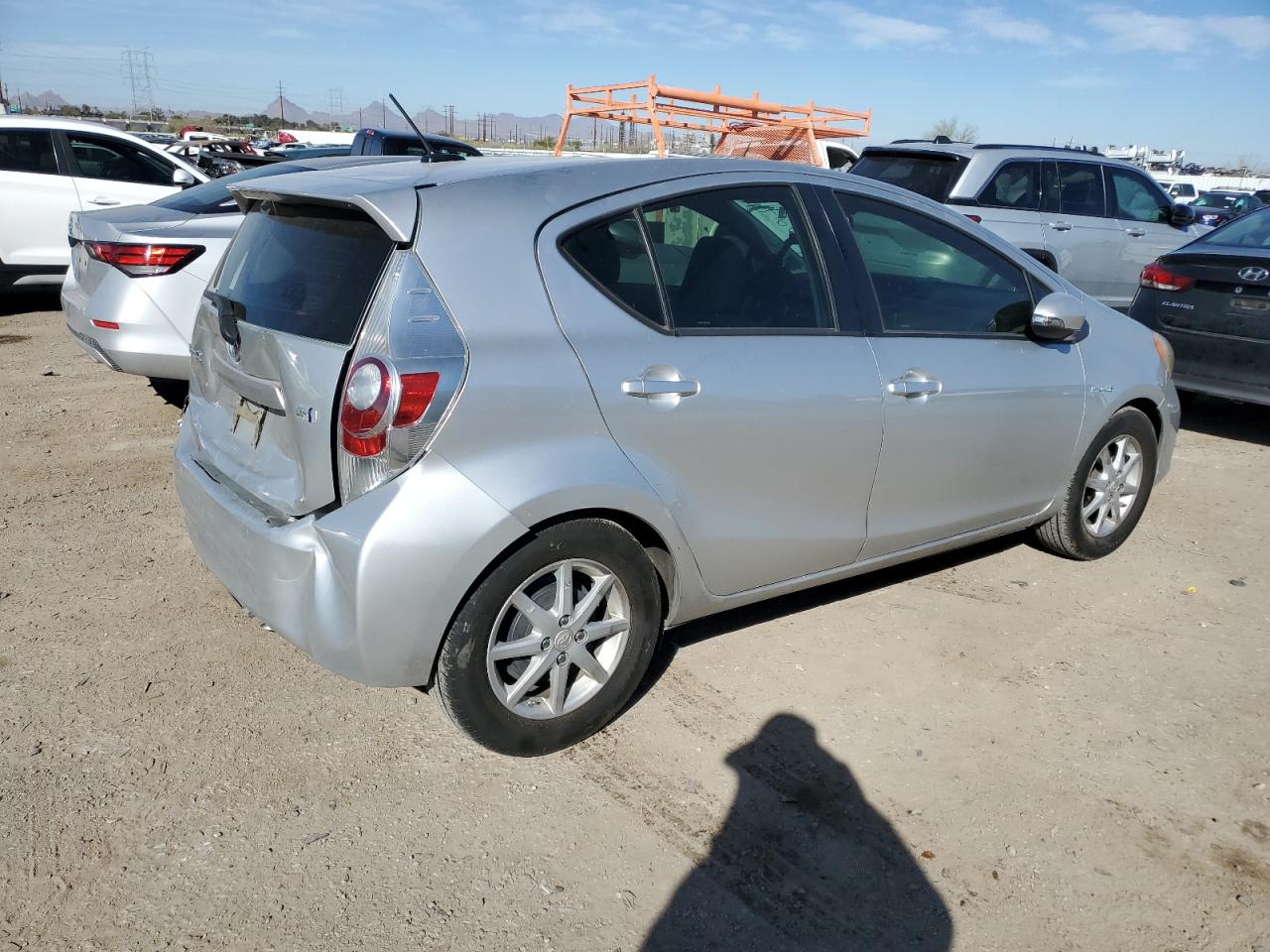 2013 Toyota Prius VIN JTDKDTB32D1038027 Copart auction photo, rear end / frame damage damage thumbnail 3