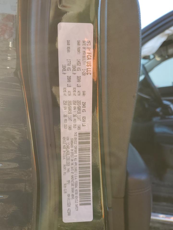2020 Dodge Durango VIN 1C4RDJAG9LC261269 Copart auction photo, undercarriage / front end damage thumbnail 13