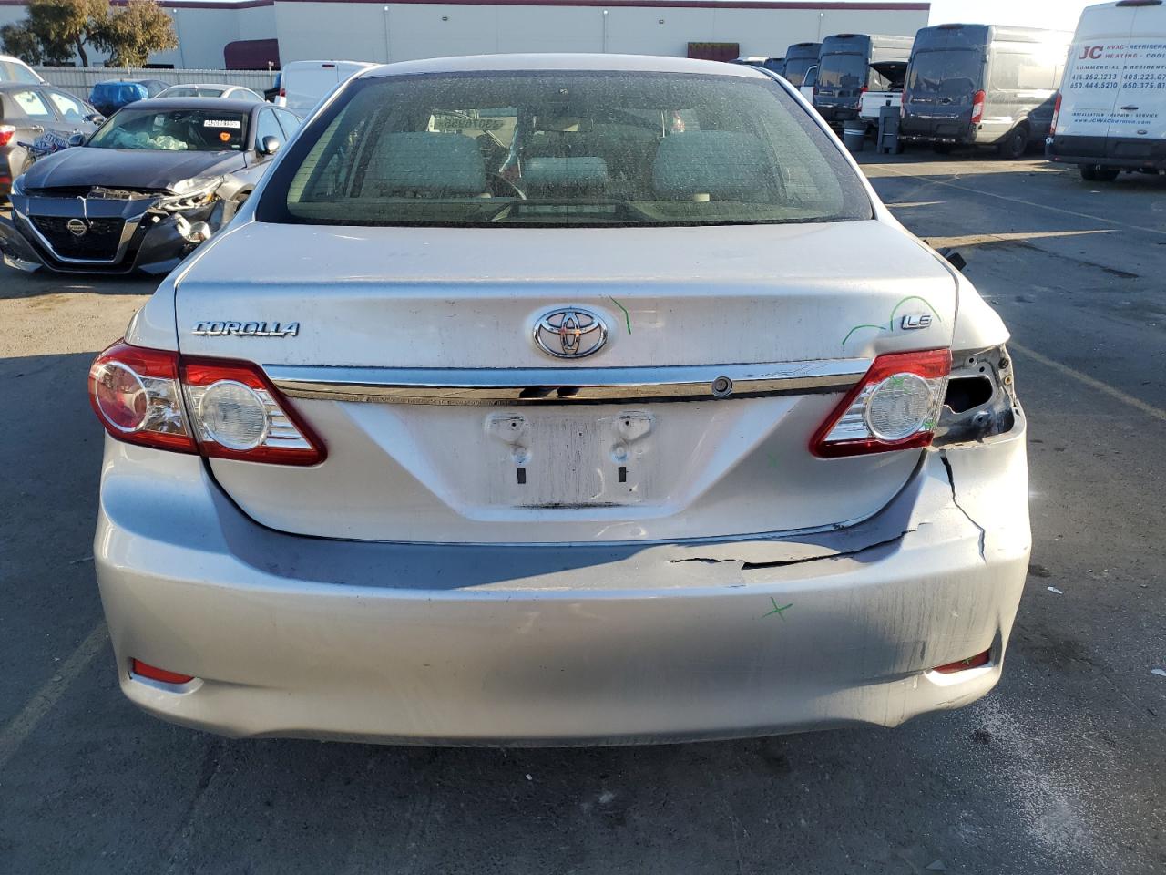 2011 Toyota Corolla VIN JTDBU4EE6B9163016 Copart auction photo, rear end / side damage thumbnail 6