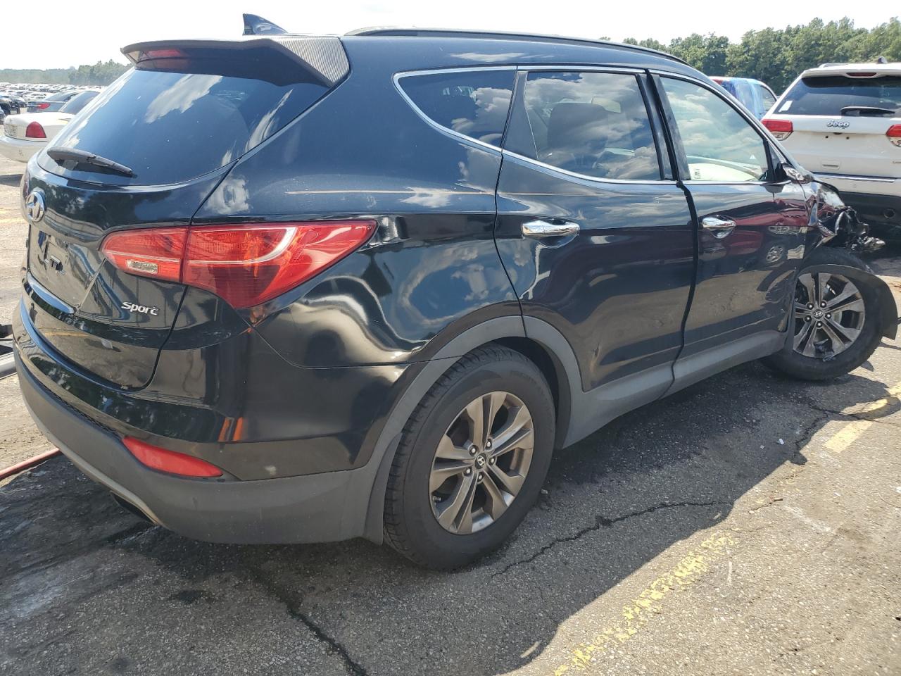 2013 Hyundai Santa Fe VIN 5XYZU3LBXDG112444 Copart auction photo, front end / side damage thumbnail 3