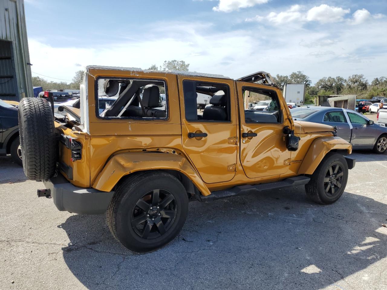 2014 Jeep Wrangler VIN 1C4HJWEG5EL327511 Copart auction photo, rollover damage thumbnail 3
