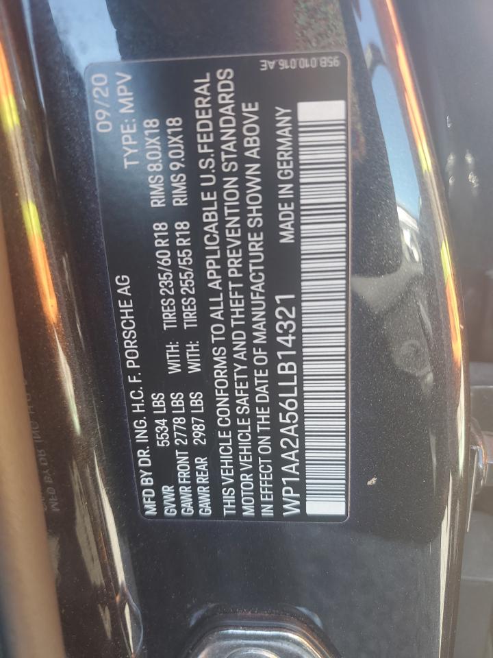 2020 Porsche Macan VIN WP1AA2A56LLB14321 Copart auction photo, front end damage thumbnail 13