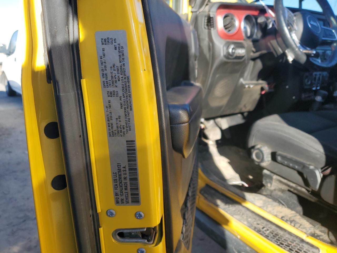 2021 Jeep Wrangler VIN 1C4HJXCN2MW768131 Copart auction photo, rear end damage thumbnail 12