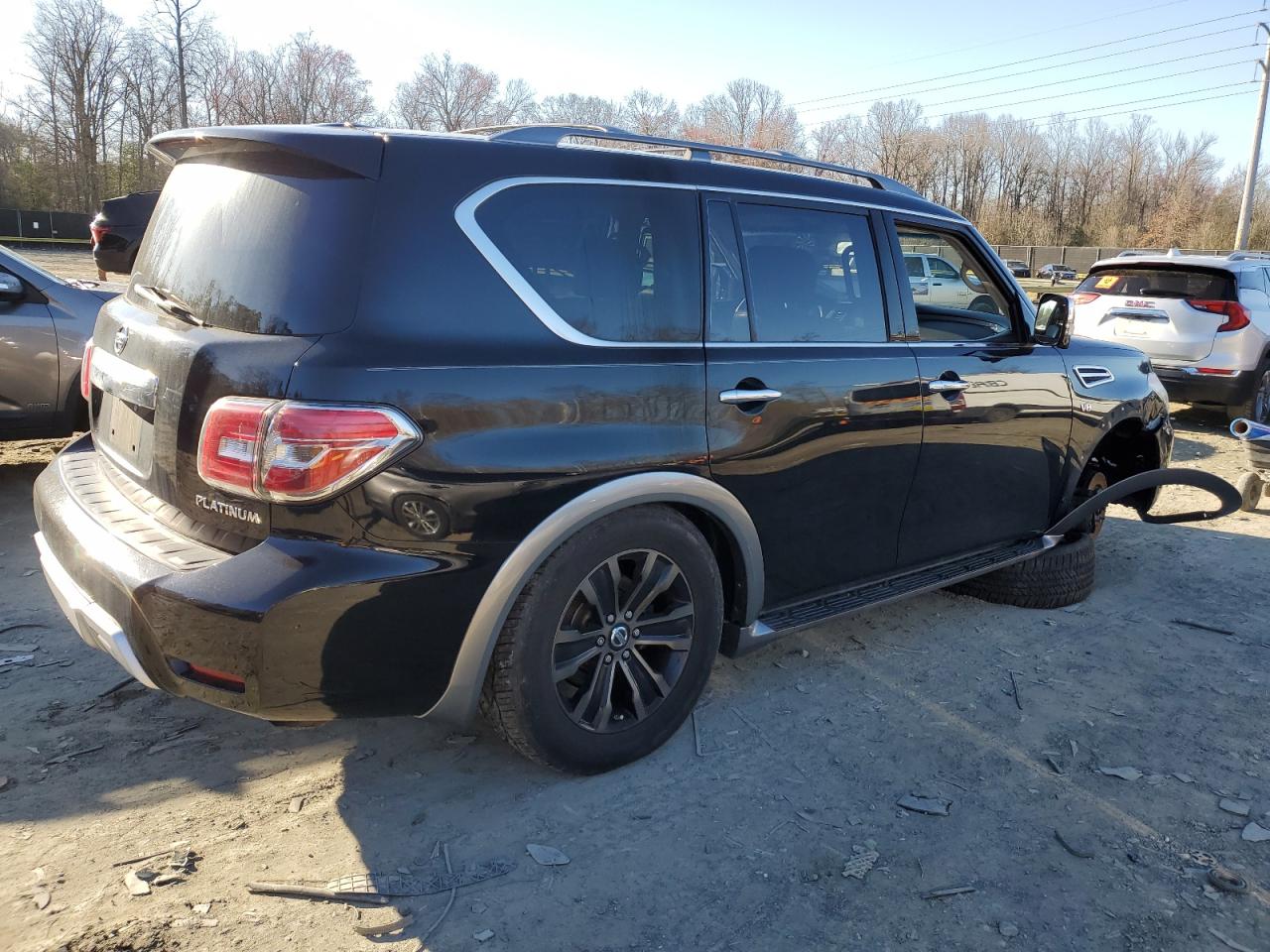 2017 Nissan Armada VIN JN8AY2NE1H9704006 Copart auction photo, undercarriage / front end damage thumbnail 3