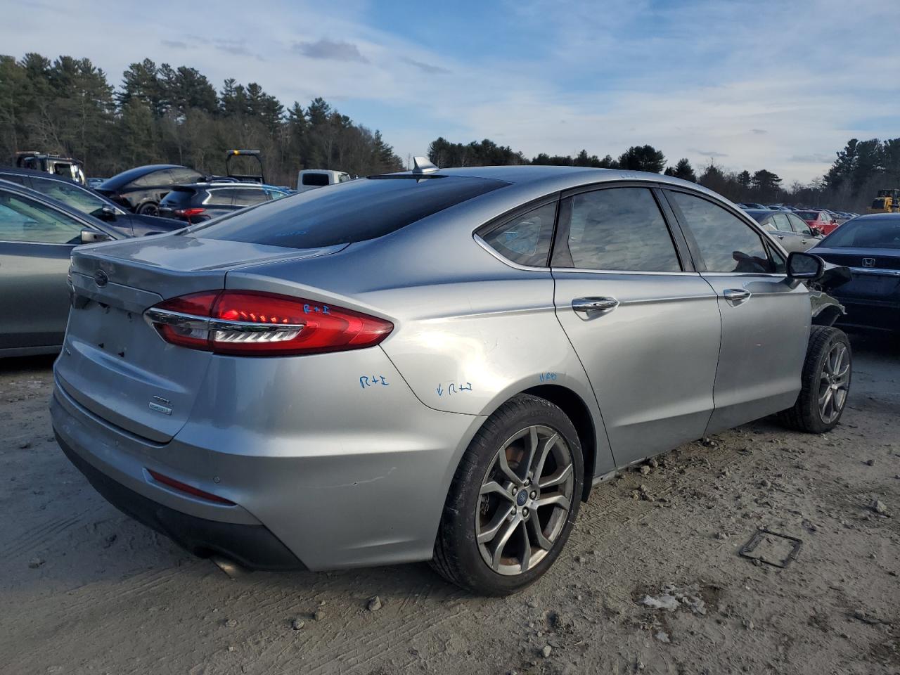 2020 Ford Fusion VIN 3FA6P0CDXLR196530 Copart auction photo, front end / undercarriage damage thumbnail 3