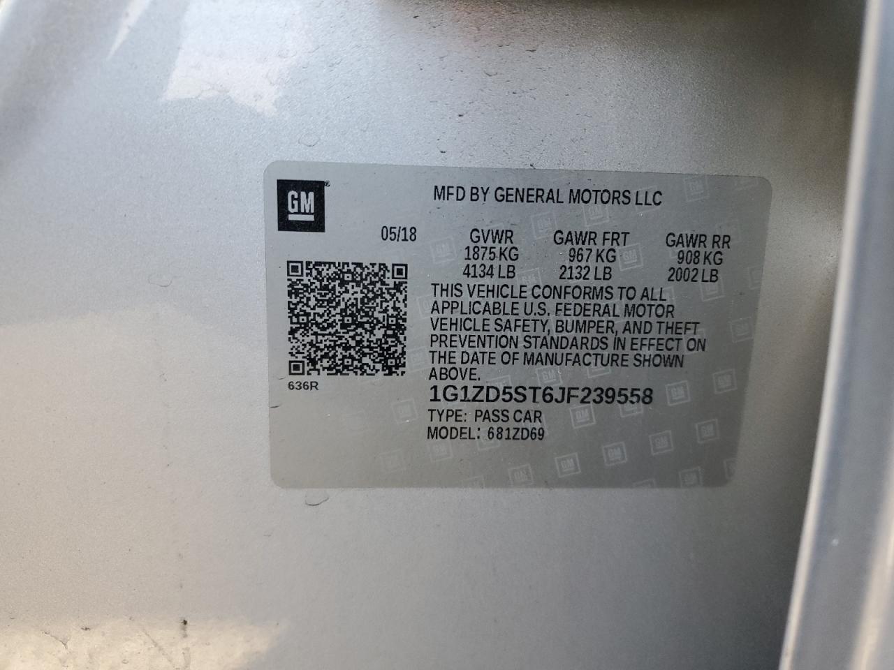 2018 Chevrolet Malibu VIN 1G1ZD5ST6JF239558 Copart auction photo, front end / side damage thumbnail 12