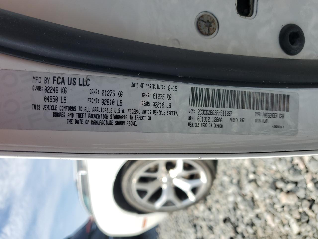 2015 Dodge Challenger VIN 2C3CDZBG3FH911397 Copart auction photo, front end damage thumbnail 12