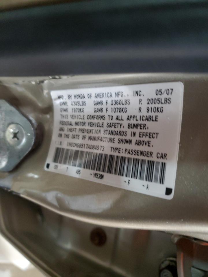 2007 Honda Accord VIN 1HGCM66517A084973 Copart auction photo, all over damage thumbnail 14