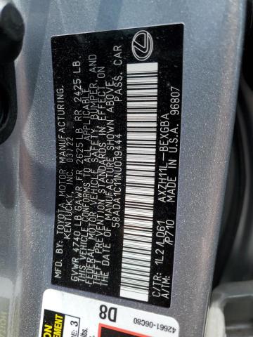 2022 Lexus ES VIN 58ADA1C11NU019444 Copart auction photo, hail / minor dent/scratches damage thumbnail 12