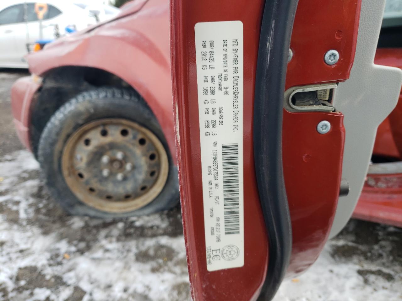 2007 Dodge Caliber VIN 1B3HB48B57D175584 Copart auction photo, rollover / undercarriage damage thumbnail 12
