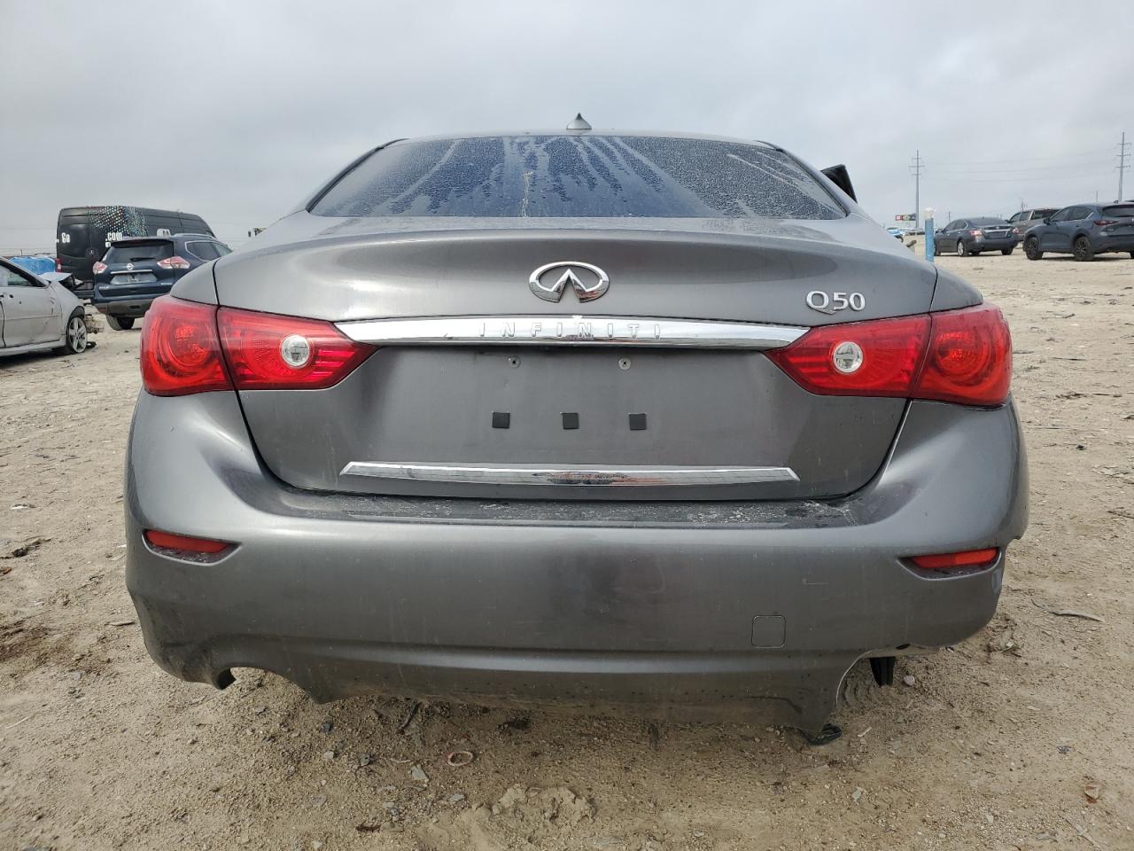 2015 Infiniti Q50 VIN JN1BV7AP9FM347569 Copart auction photo, front end / side damage thumbnail 6