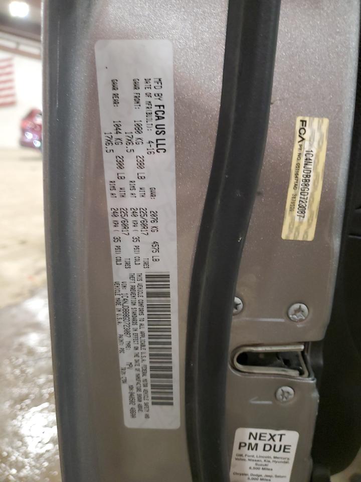 2016 Jeep Compass VIN 1C4NJDBB8GD723087 Copart auction photo, front end damage thumbnail 13