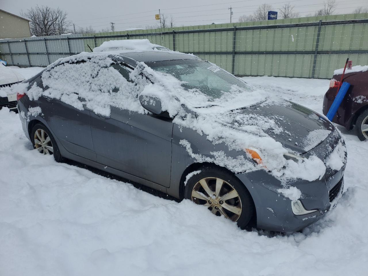 2014 Hyundai Accent VIN KMHCU4AE3EU761362 Copart auction photo, mechanical damage thumbnail 4