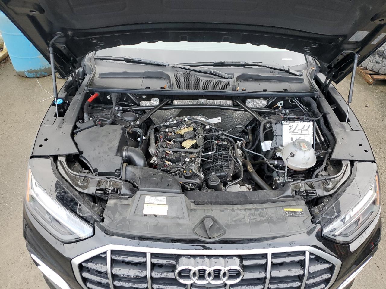 2021 Audi Q5 VIN WA1BAAFY2M2005830 Copart auction photo, side / rear end damage thumbnail 12
