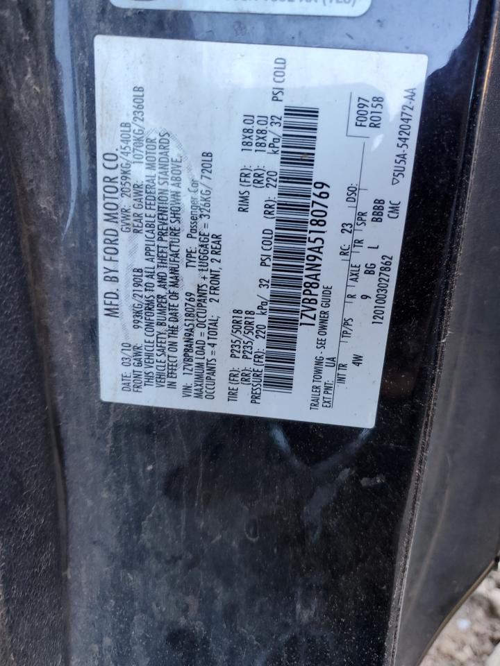 2010 Ford Mustang VIN 1ZVBP8AN9A5180769 Copart auction photo, front end / rear end damage thumbnail 14
