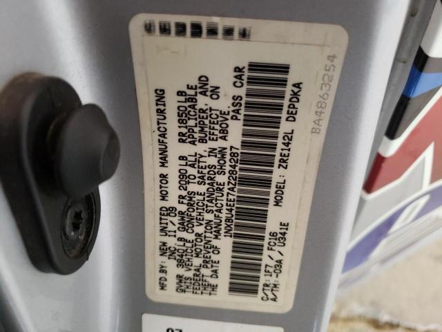 2010 Toyota Corolla VIN 1NXBU4EE7AZ284287 Copart auction photo, front end damage thumbnail 13