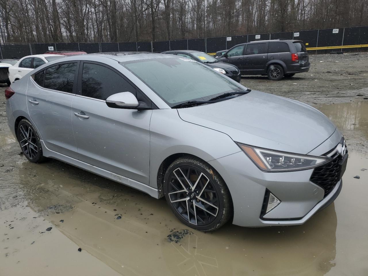 2020 Hyundai Elantra VIN KMHD04LB0LU958330 Copart auction photo, front end / side damage thumbnail 4