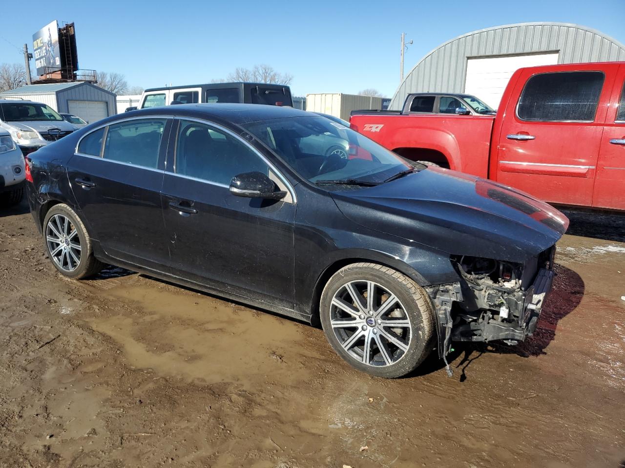 2016 Volvo S60 VIN LYV402FM6GB093689 Copart auction photo, front end / side damage thumbnail 4