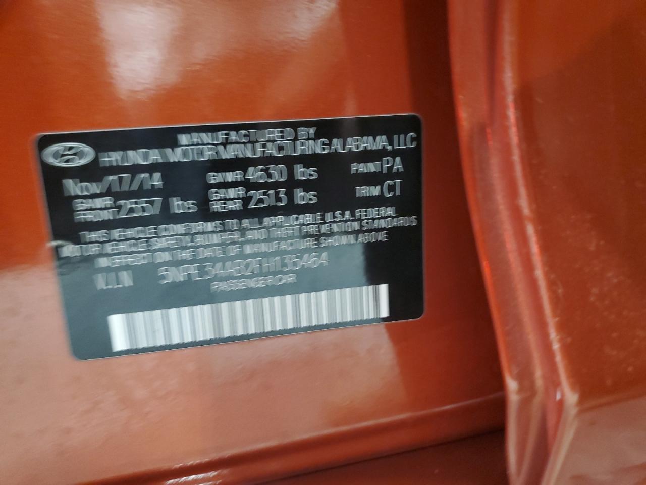 2015 Hyundai Sonata VIN 5NPE34AB2FH135464 Copart auction photo, all over damage thumbnail 12