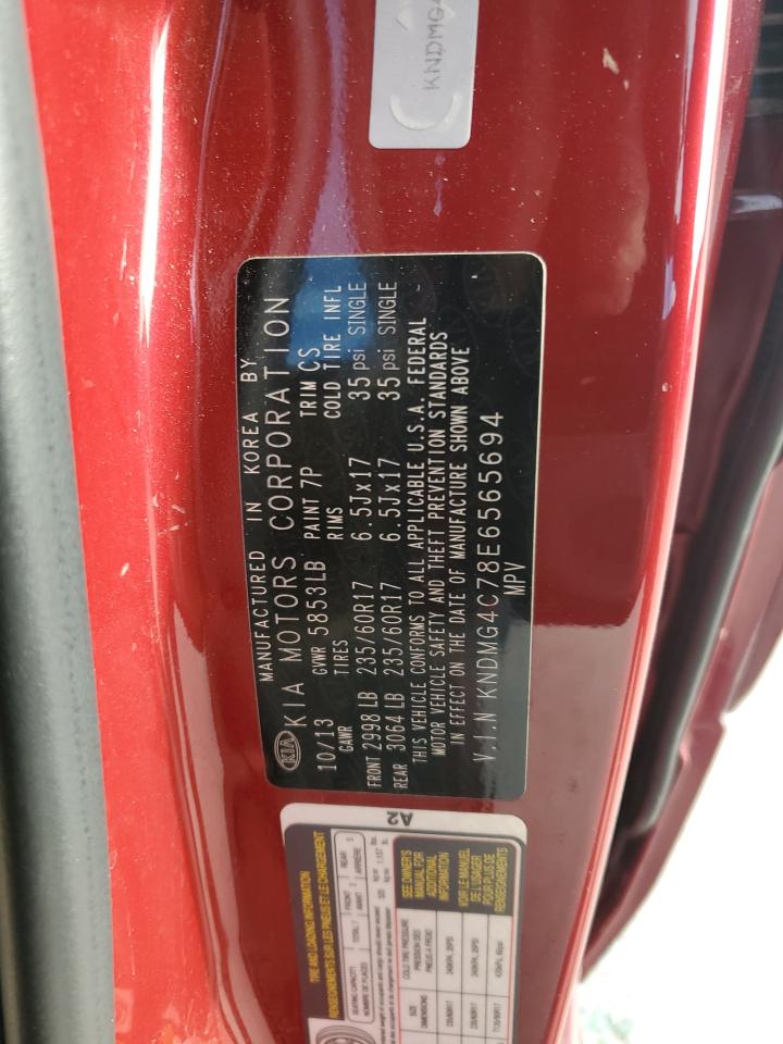 2014 KIA Sedona VIN KNDMG4C78E6565694 Copart auction photo, mechanical damage thumbnail 13