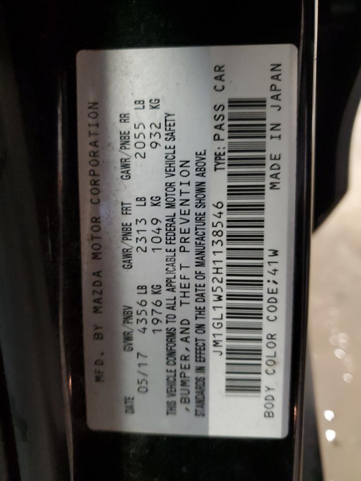 2017 Mazda 6 VIN JM1GL1W52H1138546 Copart auction photo, front end / side damage thumbnail 12