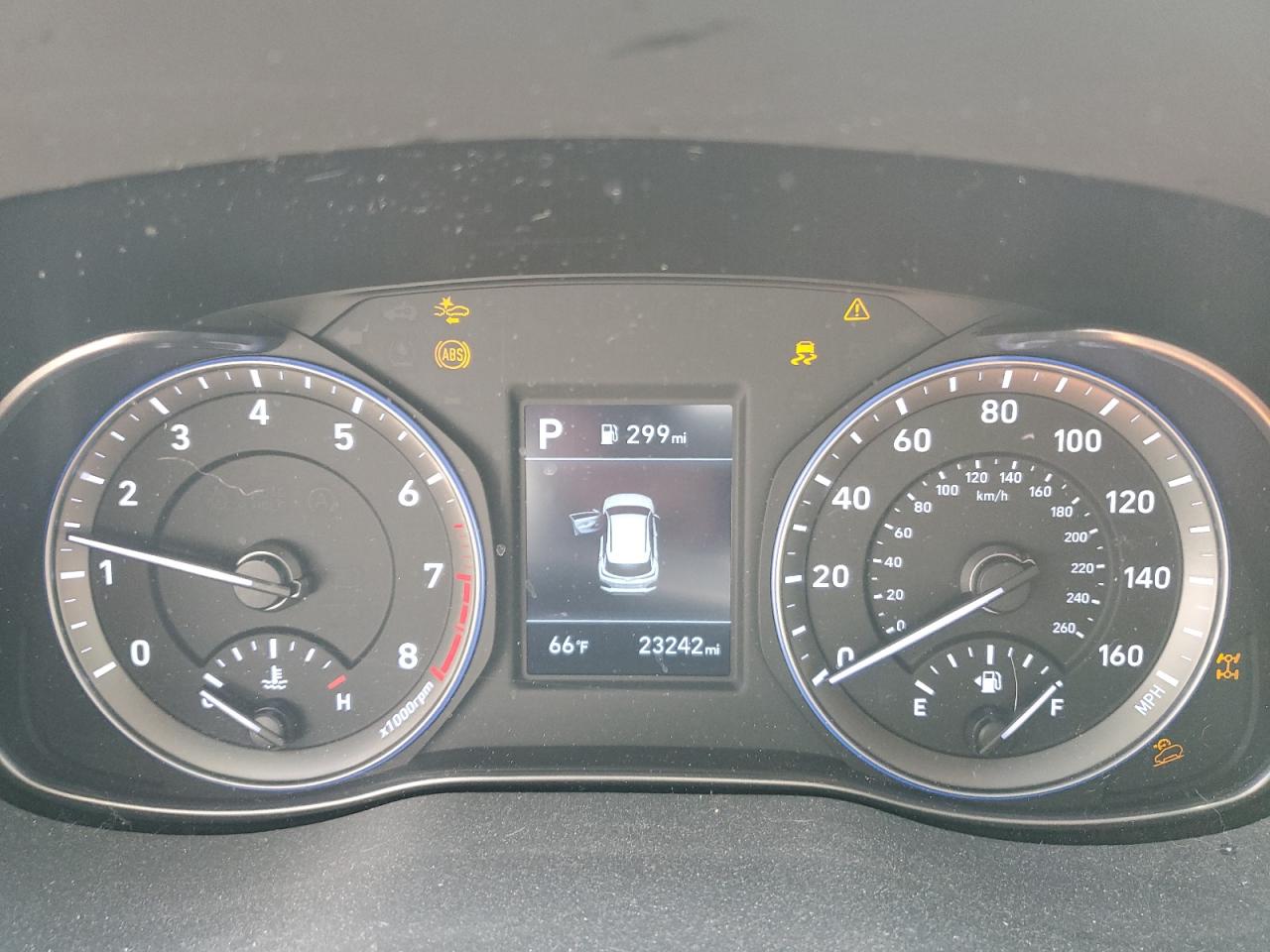 2020 Hyundai Kona VIN KM8K1CAA0LU493654 Copart auction photo, front end / top/roof damage thumbnail 9