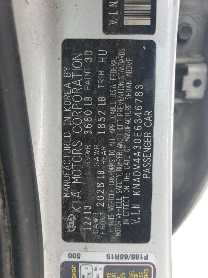 2014 KIA Rio VIN KNADM4A30E6346783 Copart auction photo, minor dent/scratches damage thumbnail 12