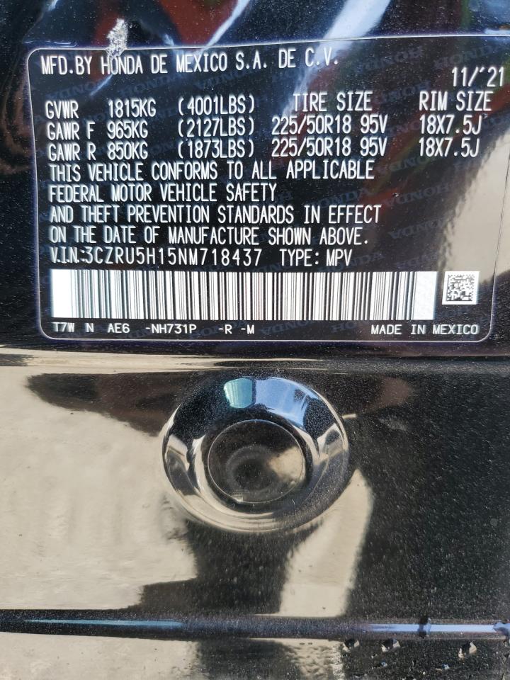 2022 Honda HR-V VIN 3CZRU5H15NM718437 Copart auction photo, side / minor dent/scratches damage thumbnail 14